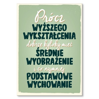 Plakat metalowy podstawowe wychowanie Prezent
