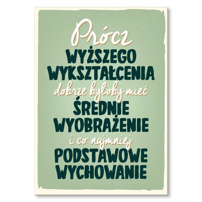 Plakat metalowy podstawowe wychowanie Prezent