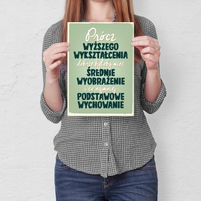 Plakat metalowy podstawowe wychowanie Prezent