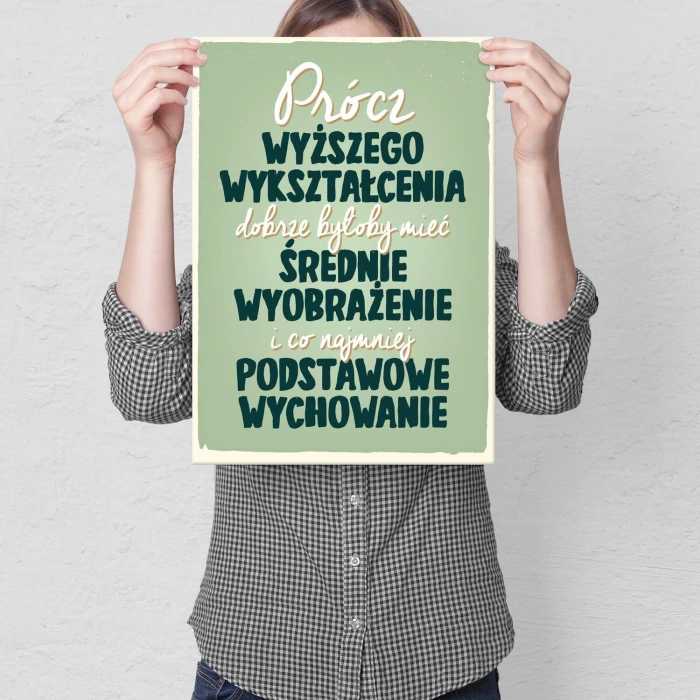 Plakat metalowy podstawowe wychowanie Prezent