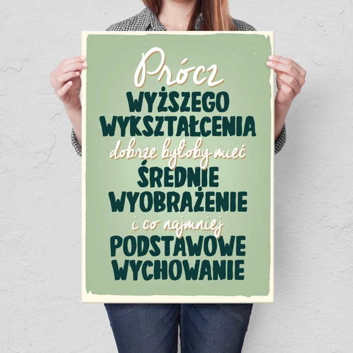 Poster metal podstawowe wychowanie gift