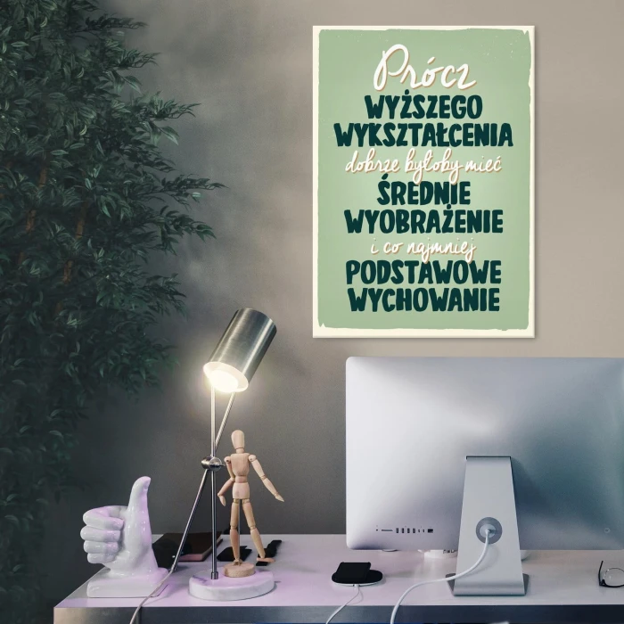 Plakat metalowy podstawowe wychowanie Prezent