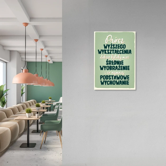 Plakat metalowy podstawowe wychowanie Prezent