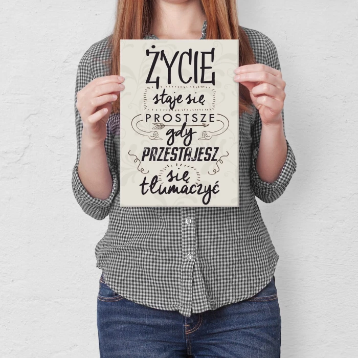 Poster metal prostsze  życie gift