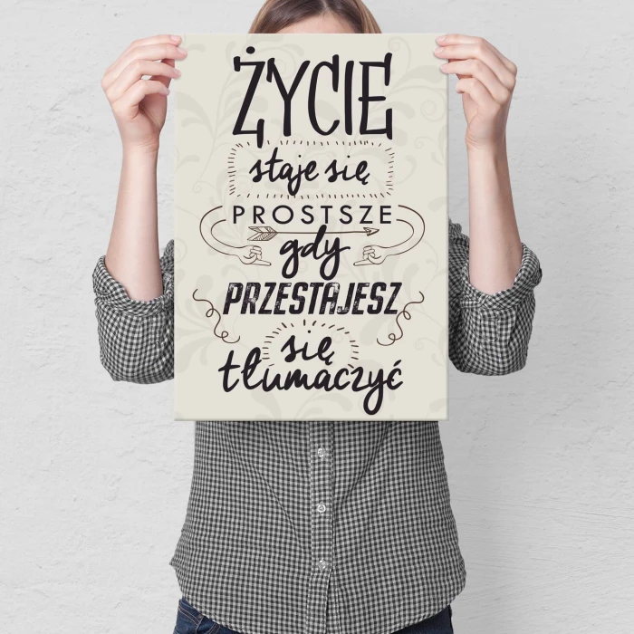 Poster metal prostsze  życie gift