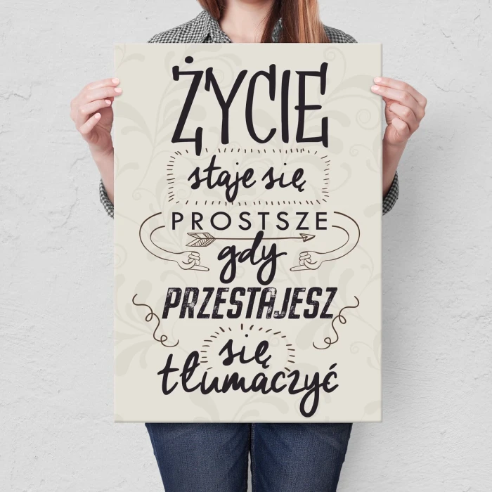 Poster metal prostsze  życie gift