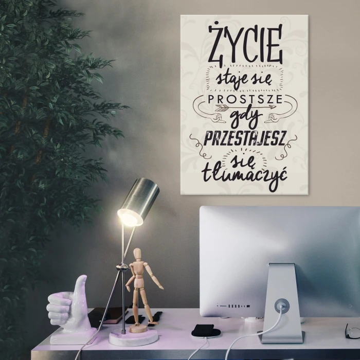 Plakat metalowy prostsze  życie Prezent