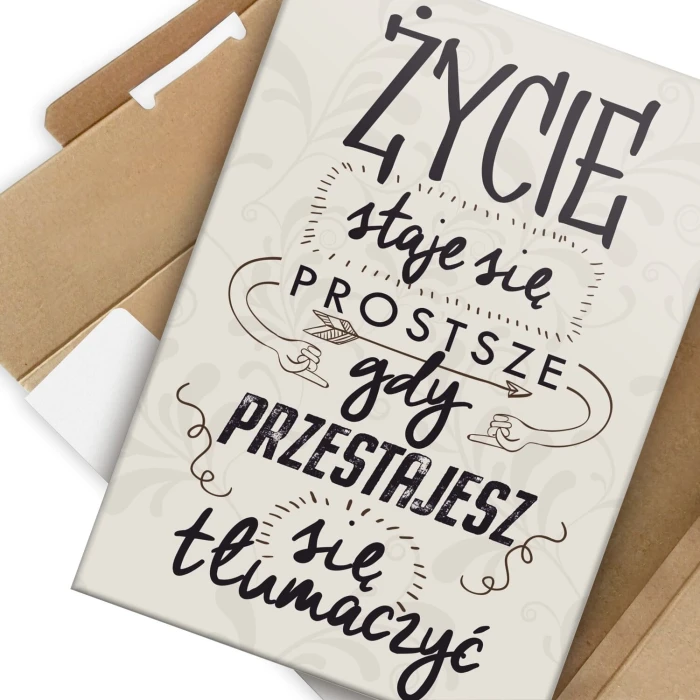 Plakat metalowy prostsze  życie Prezent