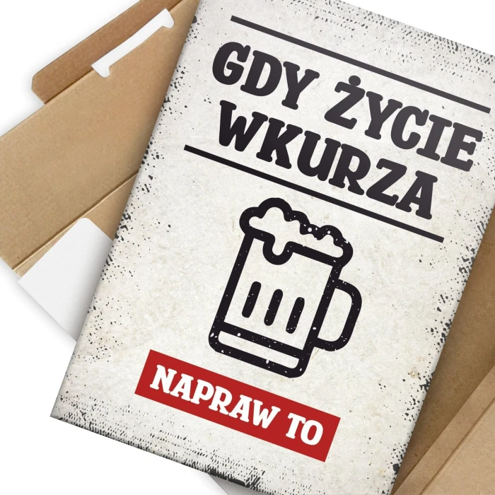 Poster metal gdy życie wkurza piwo gift