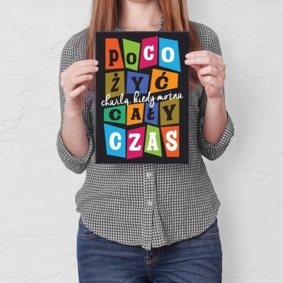 Poster metal żyj cały czas gift