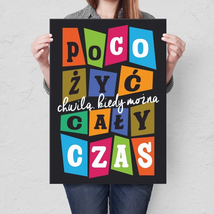 Plakat metalowy żyj cały czas Prezent