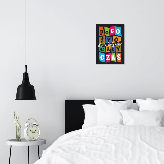 Plakat metalowy żyj cały czas Prezent