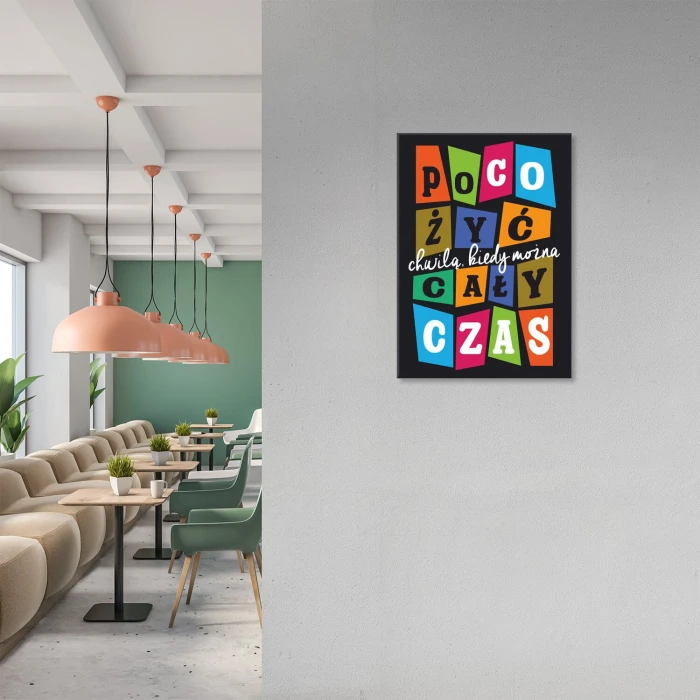 Plakat metalowy żyj cały czas Prezent