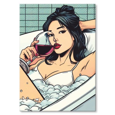 Plakat metalowy kobieta w wannie Prezent