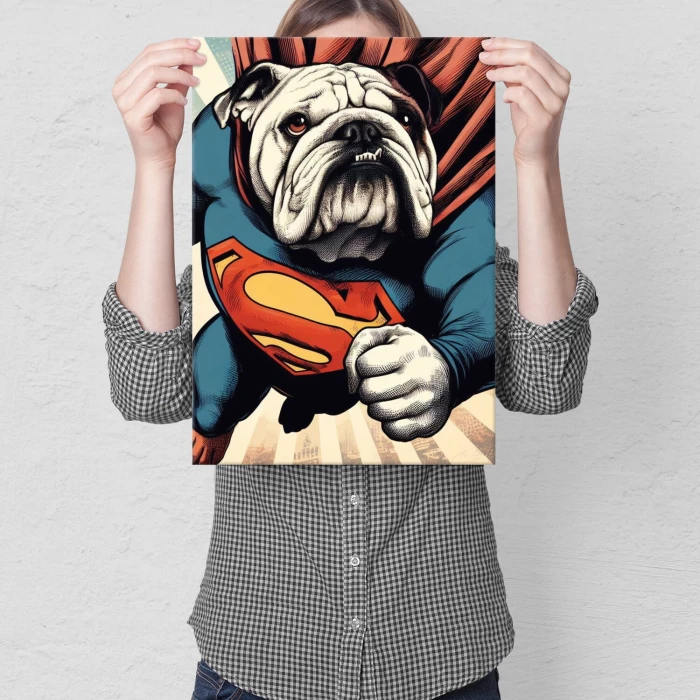 Plakat metalowy super buldog Prezent