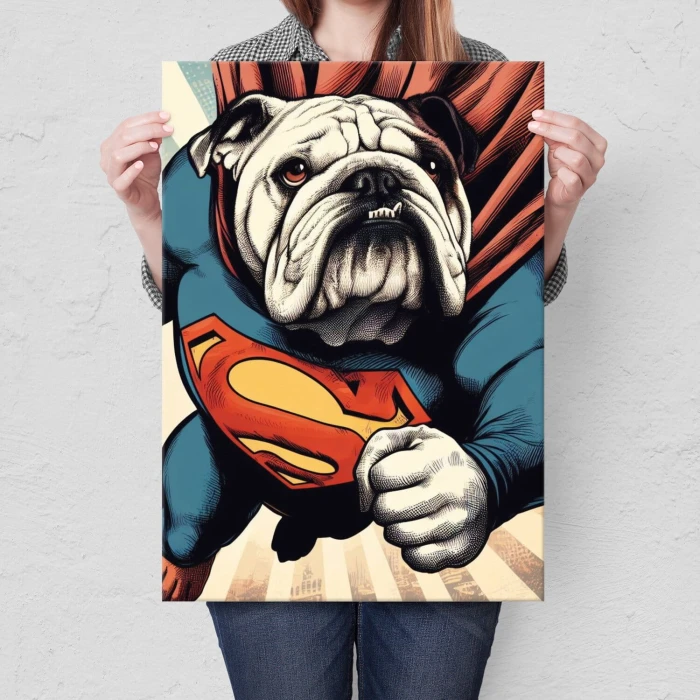 Plakat metalowy super buldog Prezent