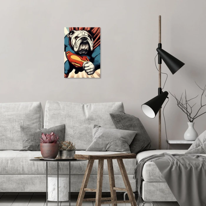 Plakat metalowy super buldog Prezent