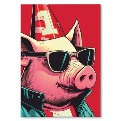 Poster metal świnia nr 1 gift
