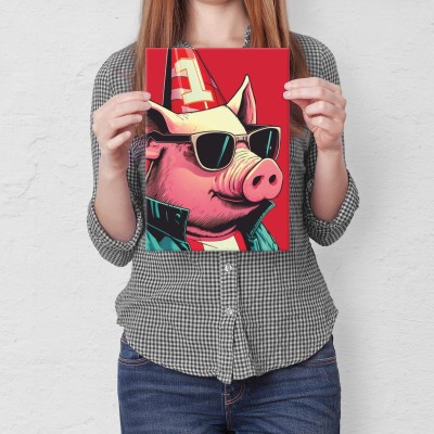 Poster metal świnia nr 1 gift