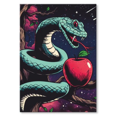 Poster metal wąż i jabłko gift