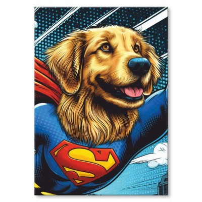 Plakat metalowy golden superpies Prezent