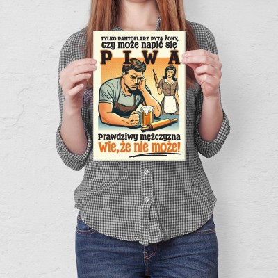 Plakat metalowy Prawdziwy mężczyzna Prezent