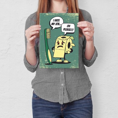 Plakat metalowy I hate my job Prezent