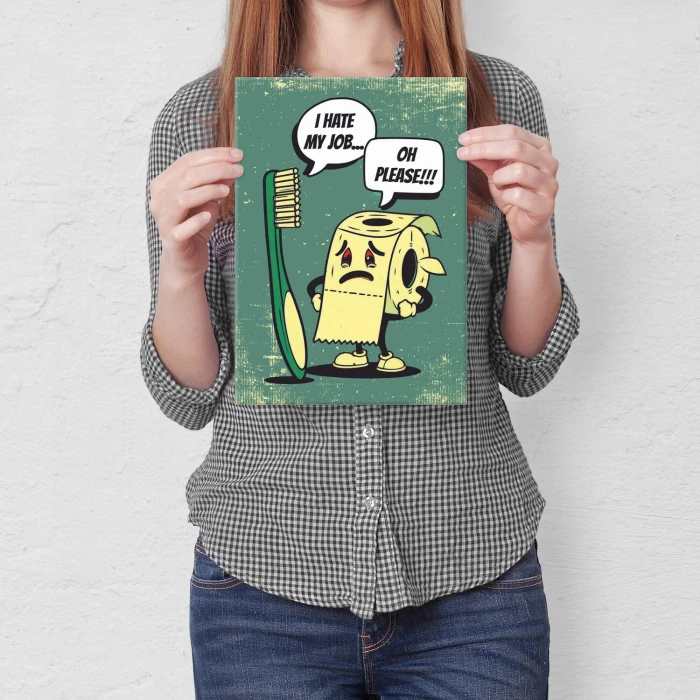 Poster metal I hate my job gift