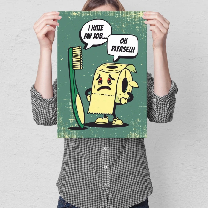 Poster metal I hate my job gift