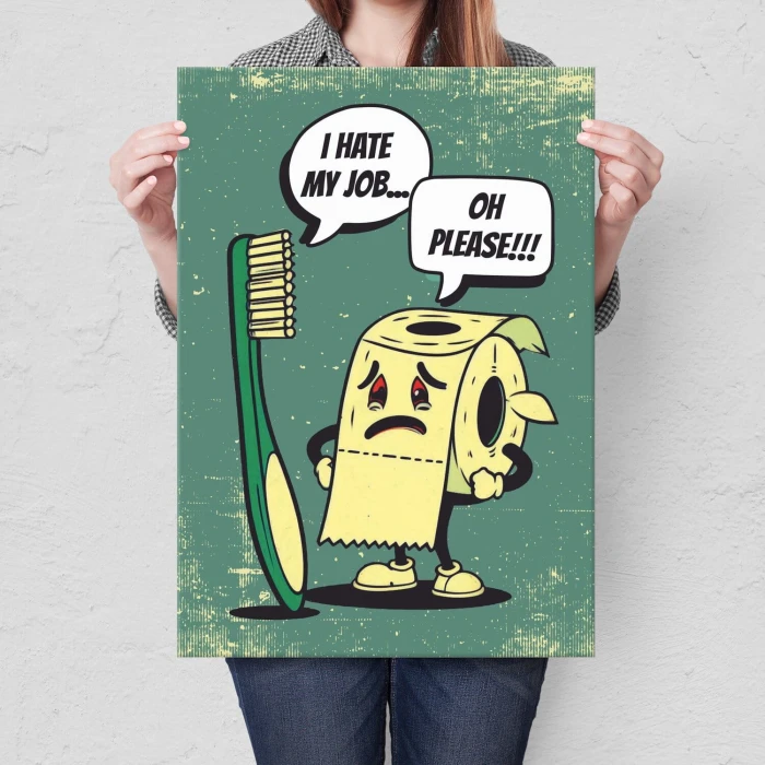 Poster metal I hate my job gift