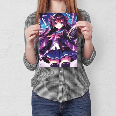 Poster metal manga girl gift