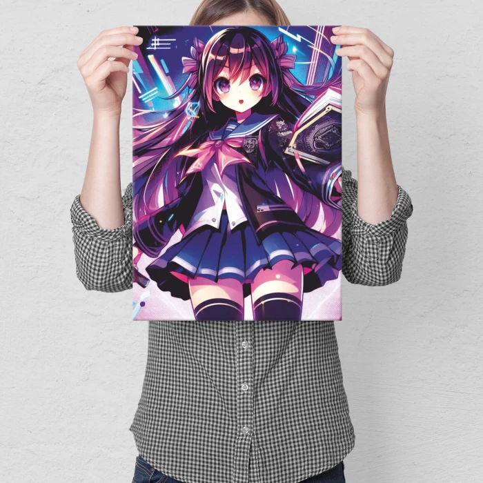 Poster metal manga girl gift
