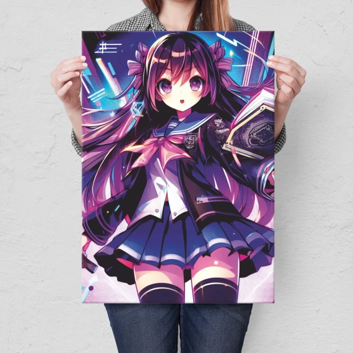 Plakat metalowy manga girl Prezent