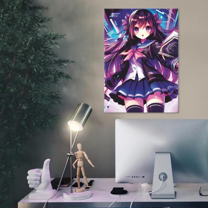 Plakat metalowy manga girl Prezent