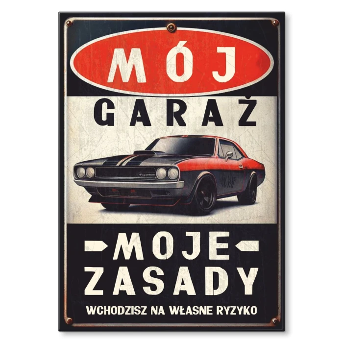 Plakat metalowy Moje Zasady Prezent