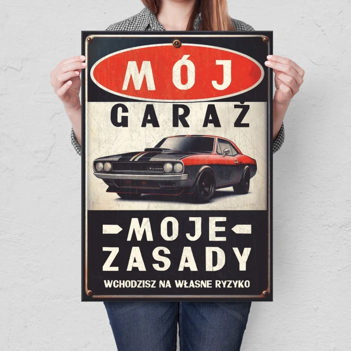 Poster metal Moje Zasady gift