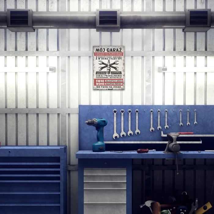 Poster metal Mój garaż świeca gift