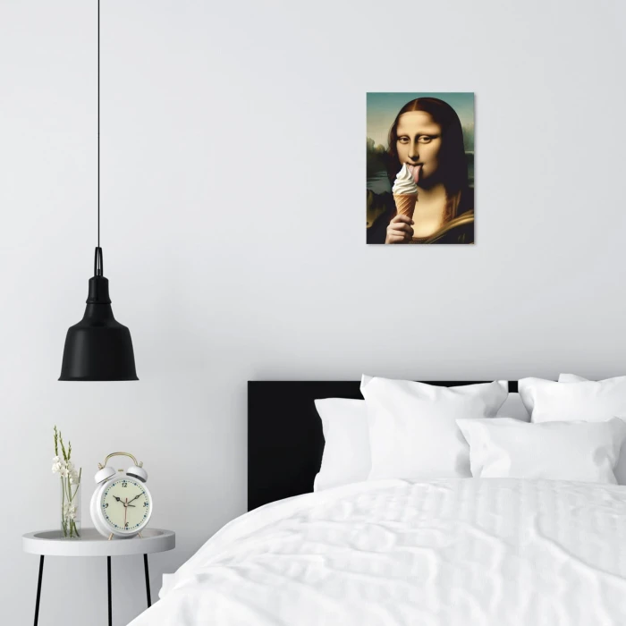 Plakat metalowy Mona LIsa z lodem Prezent