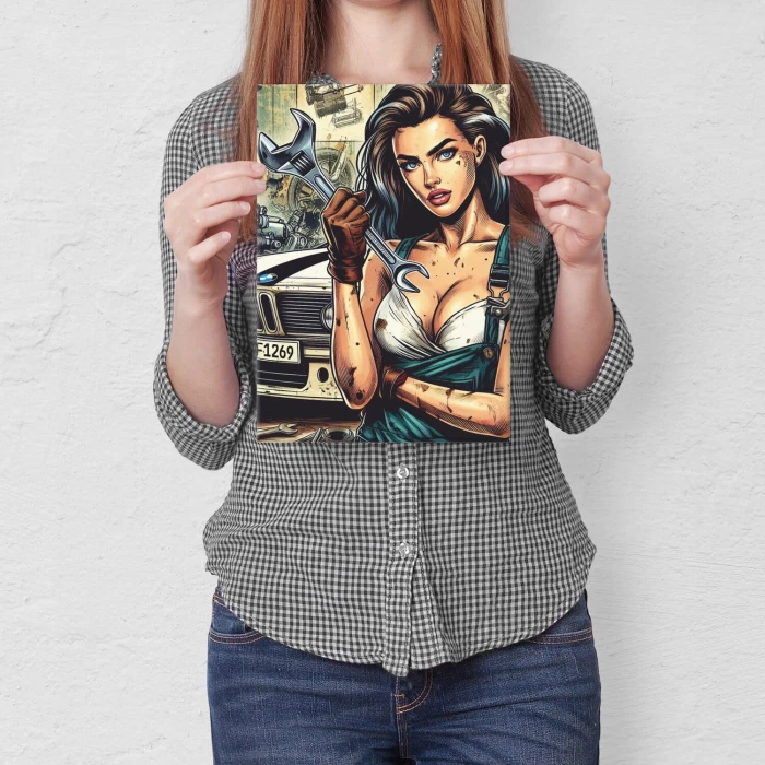 Plakat metalowy SEXY GARAGE Prezent