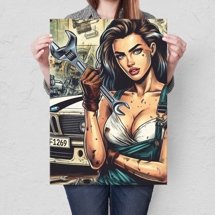 Plakat metalowy SEXY GARAGE Prezent