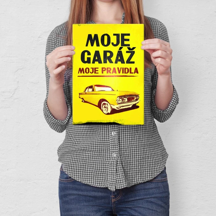 Poster metal moje garáž moje pravidla gift