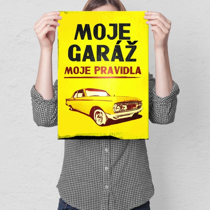 Poster metal moje garáž moje pravidla gift