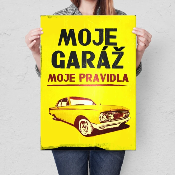 Poster metal moje garáž moje pravidla gift
