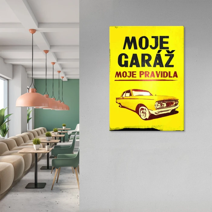 Poster metal moje garáž moje pravidla gift