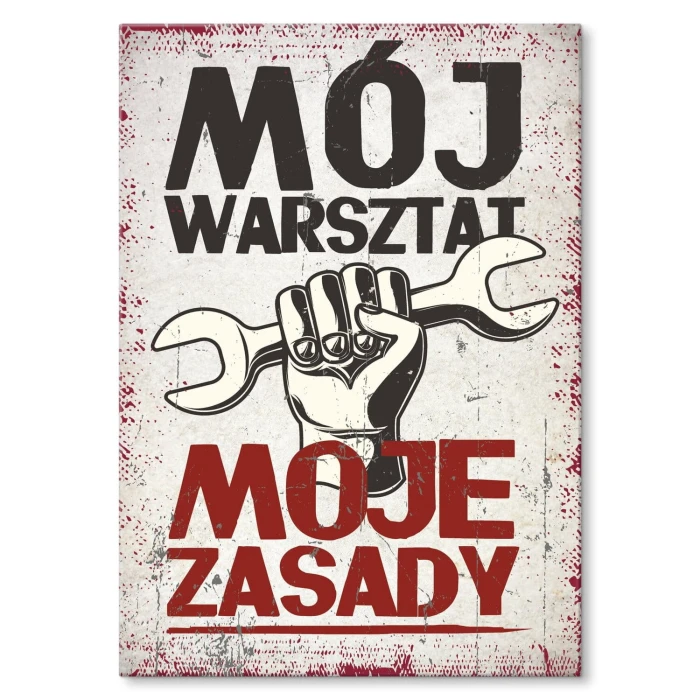 Poster metal WARSZTAT ZASADY gift