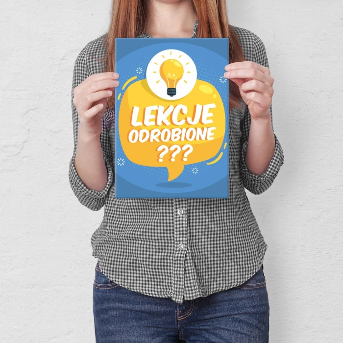 Plakat metalowy Lekcje odrobione? Prezent
