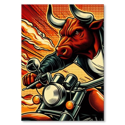 Poster metal byk na motocyklu gift