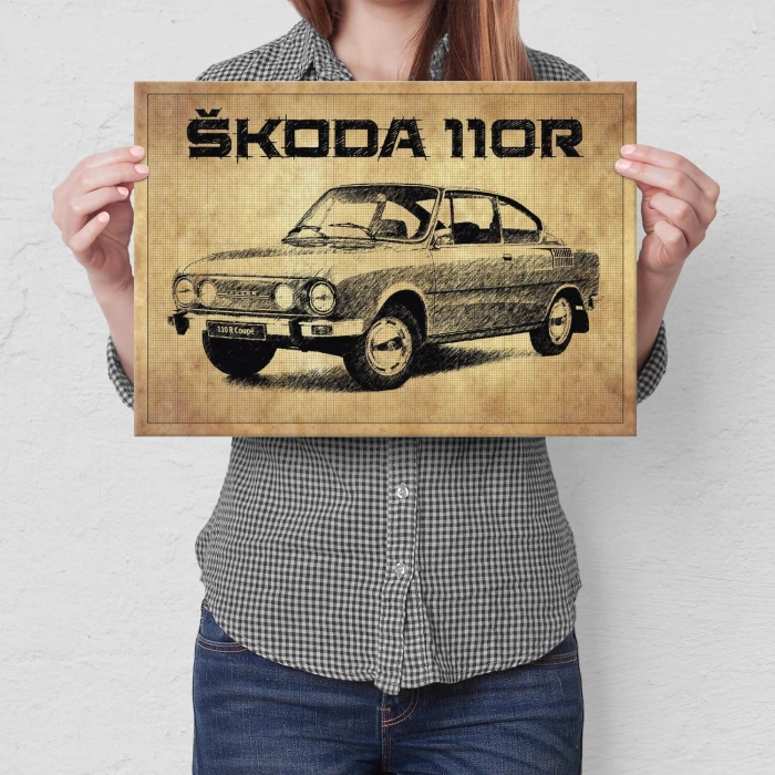 Poster metal Skoda 110R gift