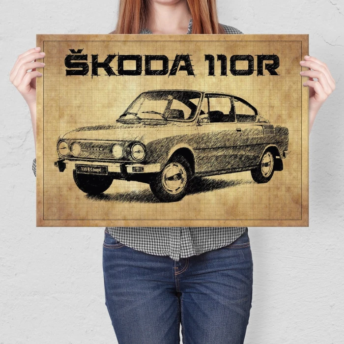 Poster metal Skoda 110R gift