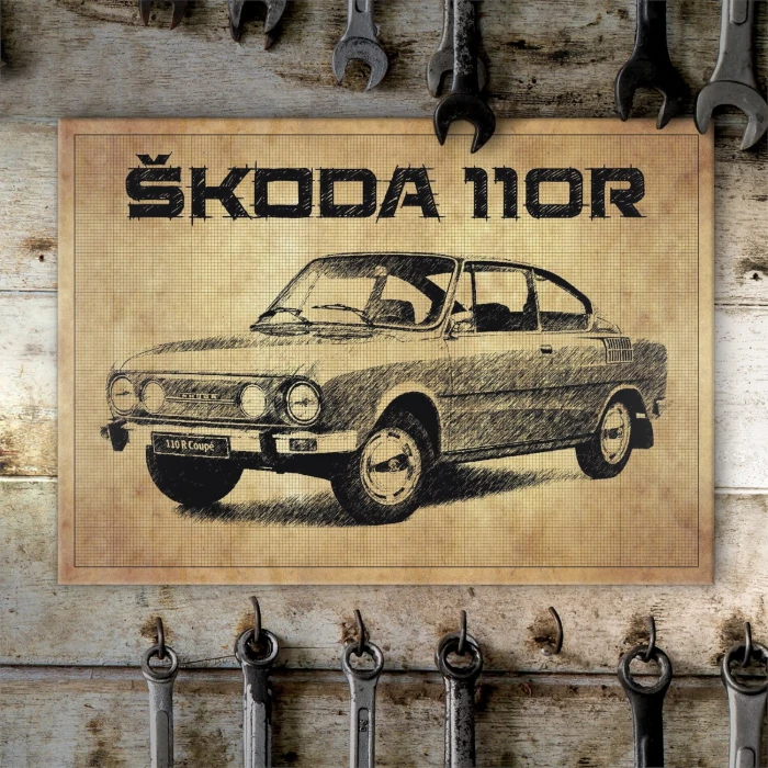 Plakat metalowy Skoda 110R Prezent